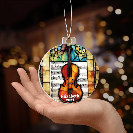 Violin Acrylic Ornament-[Heartfelt Family Gift]