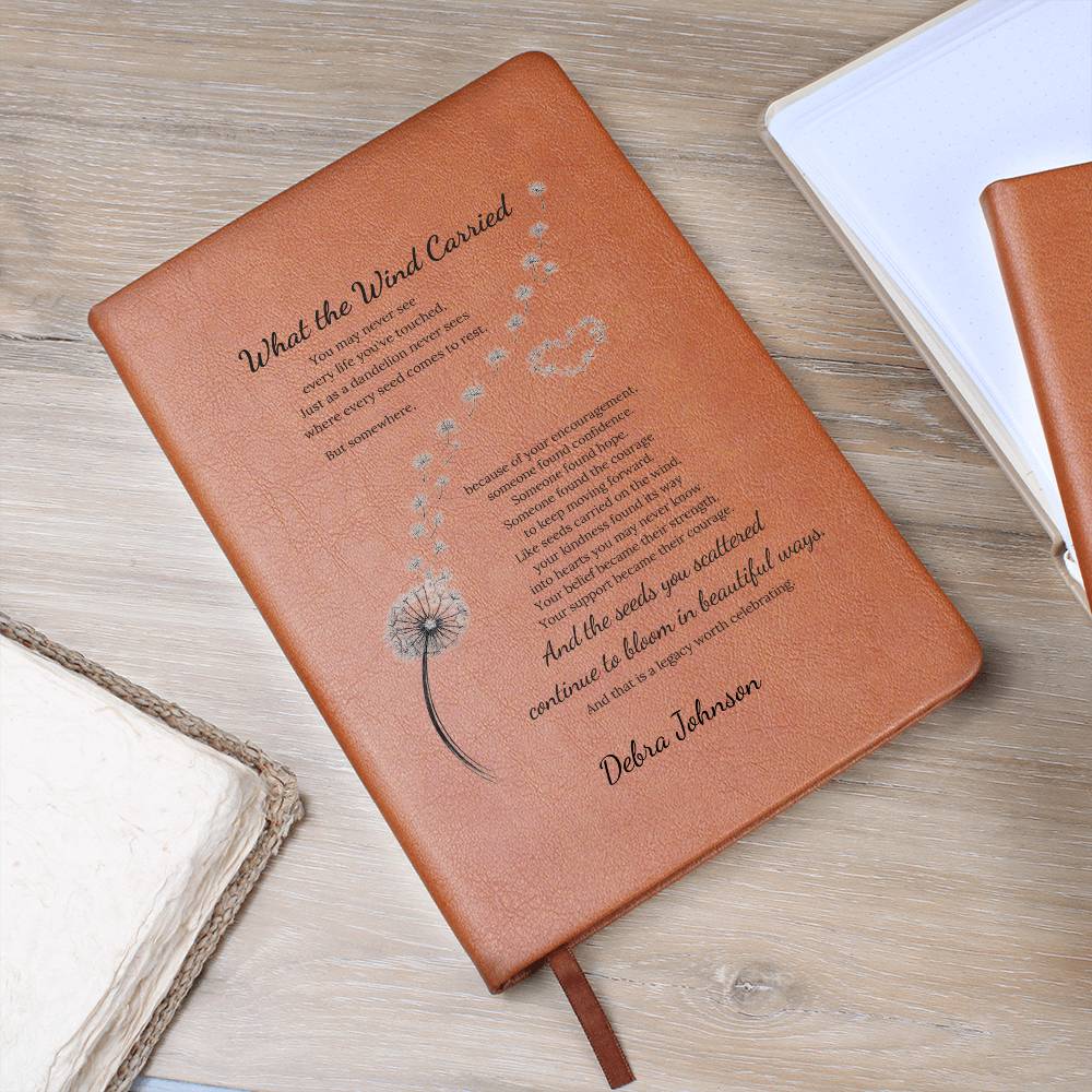 What The Wind Carried Dandelion Thank You Journal Gift