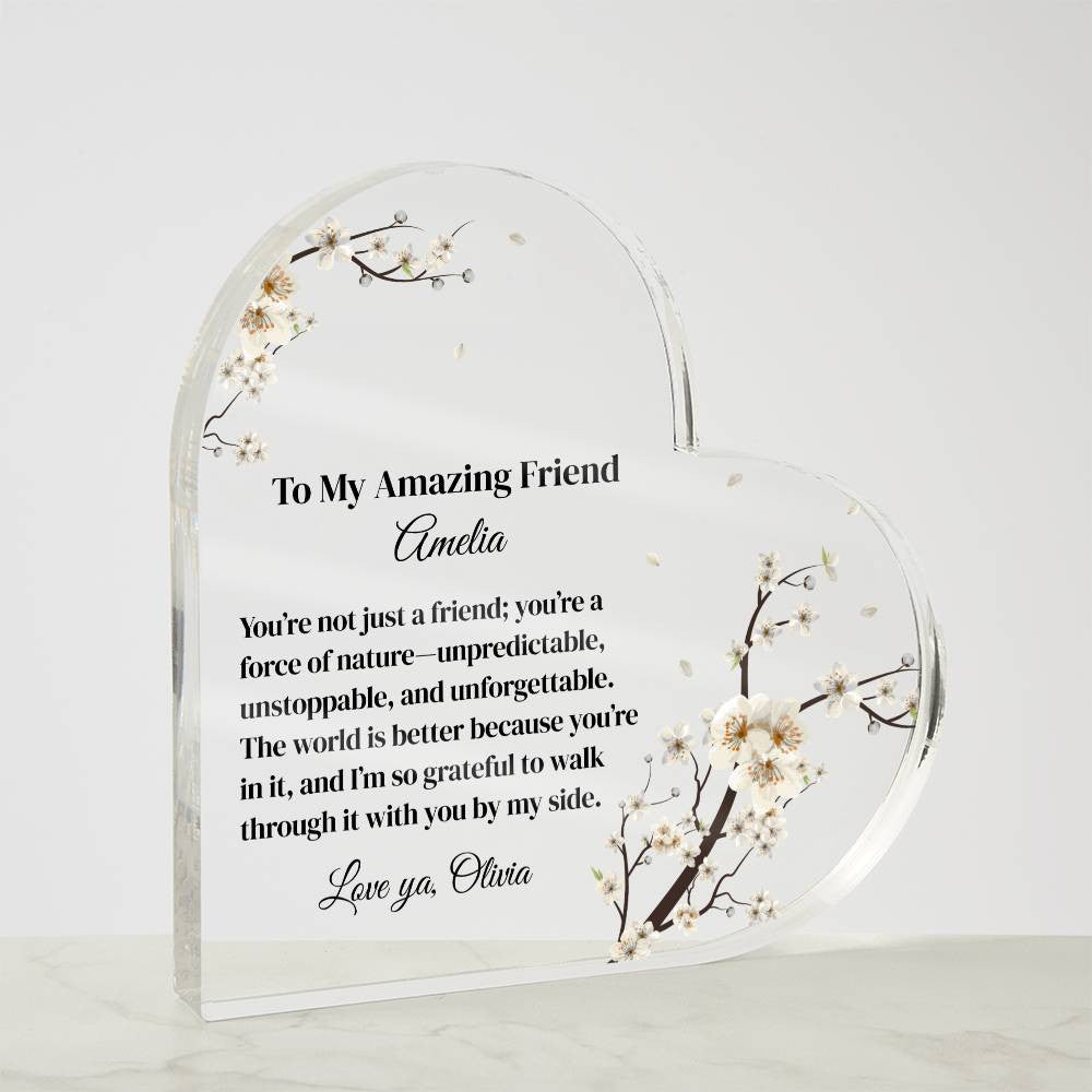 Best Friend Acrylic Heart Plaque