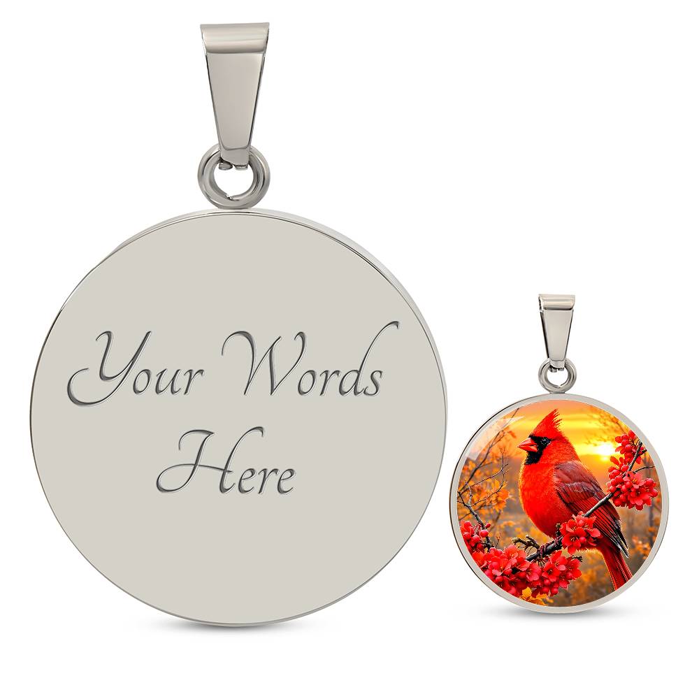 Cardinal Bird Personalized Necklace
