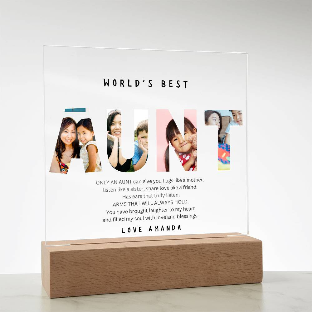 Aunt Acrylic Square Plaque-[Heartfelt Family Gift]