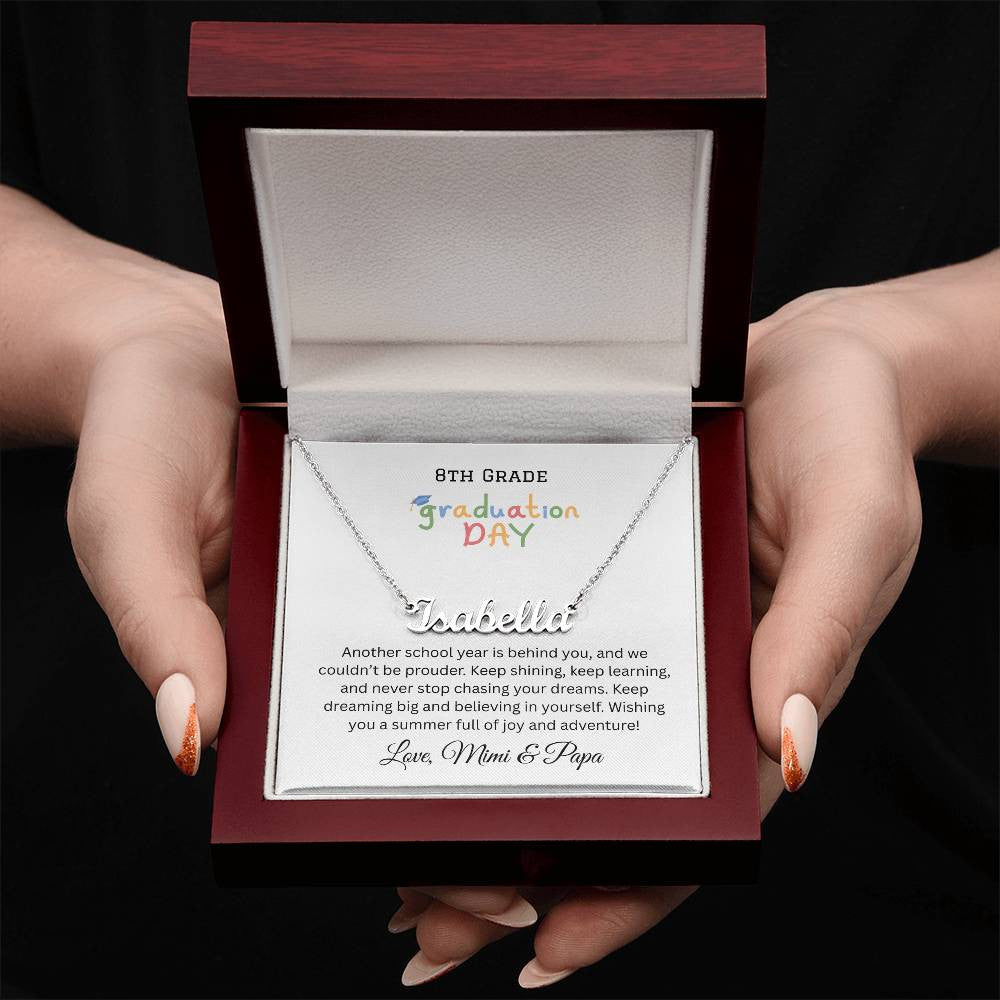 Graduation Name Necklace Customized Grade Year