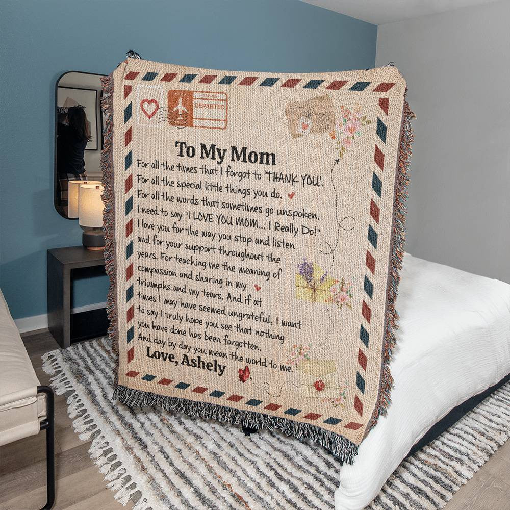 Heirloom Artwork Woven Blanket (Portrait)-[Heartfelt Family Gift]