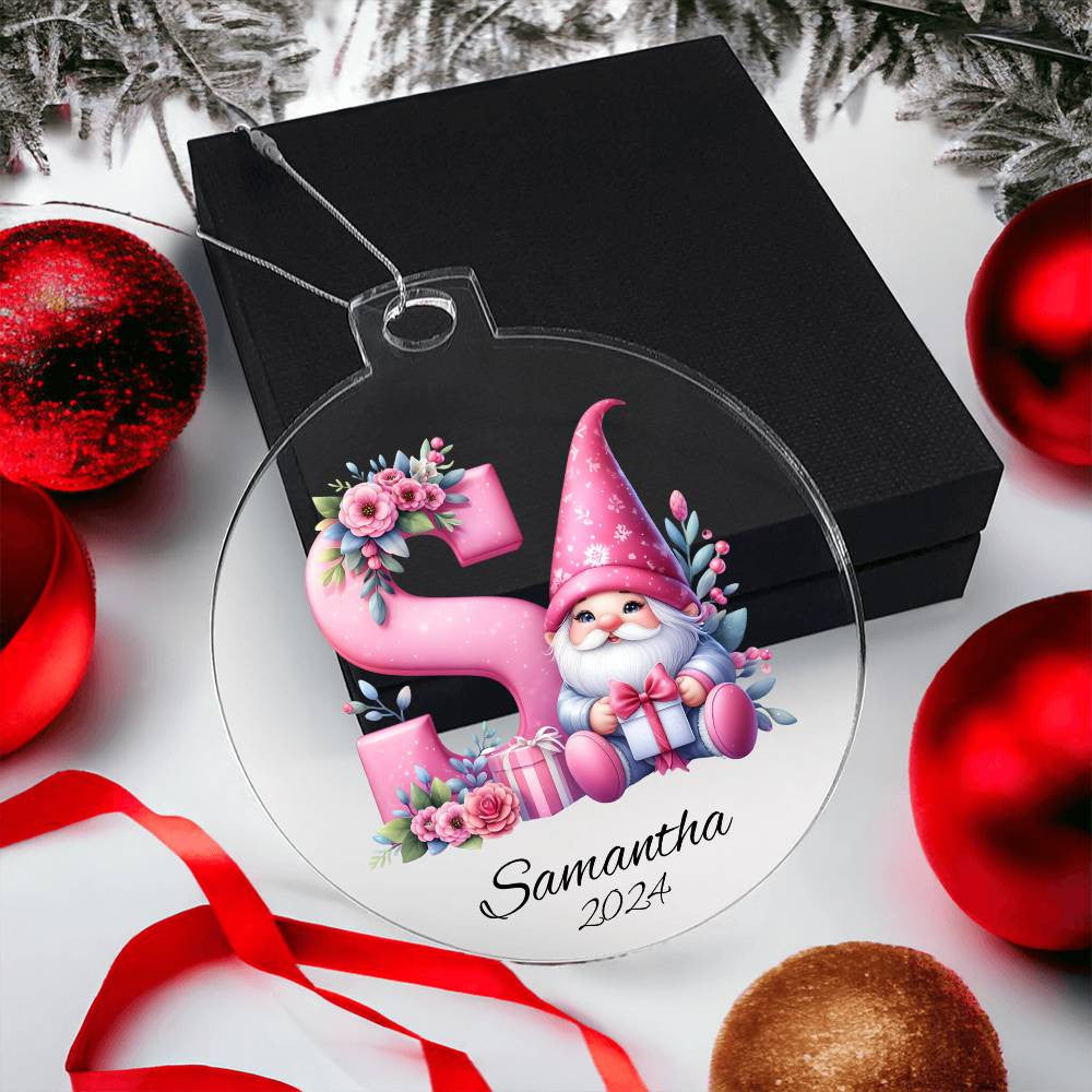 Pink Gnome Galentine Christmas Ornament-[Heartfelt Family Gift]