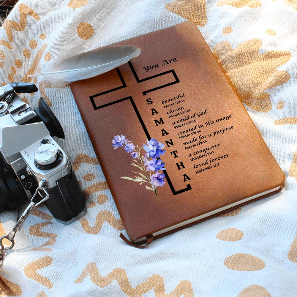 Vegan Leather Journal with Personalized Birth Flowe