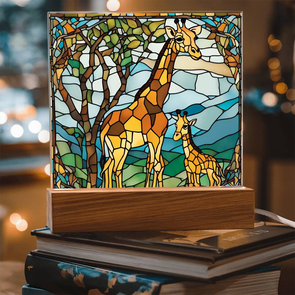 Mom and Baby Giraffe  Led Dimmable Table Nightlight