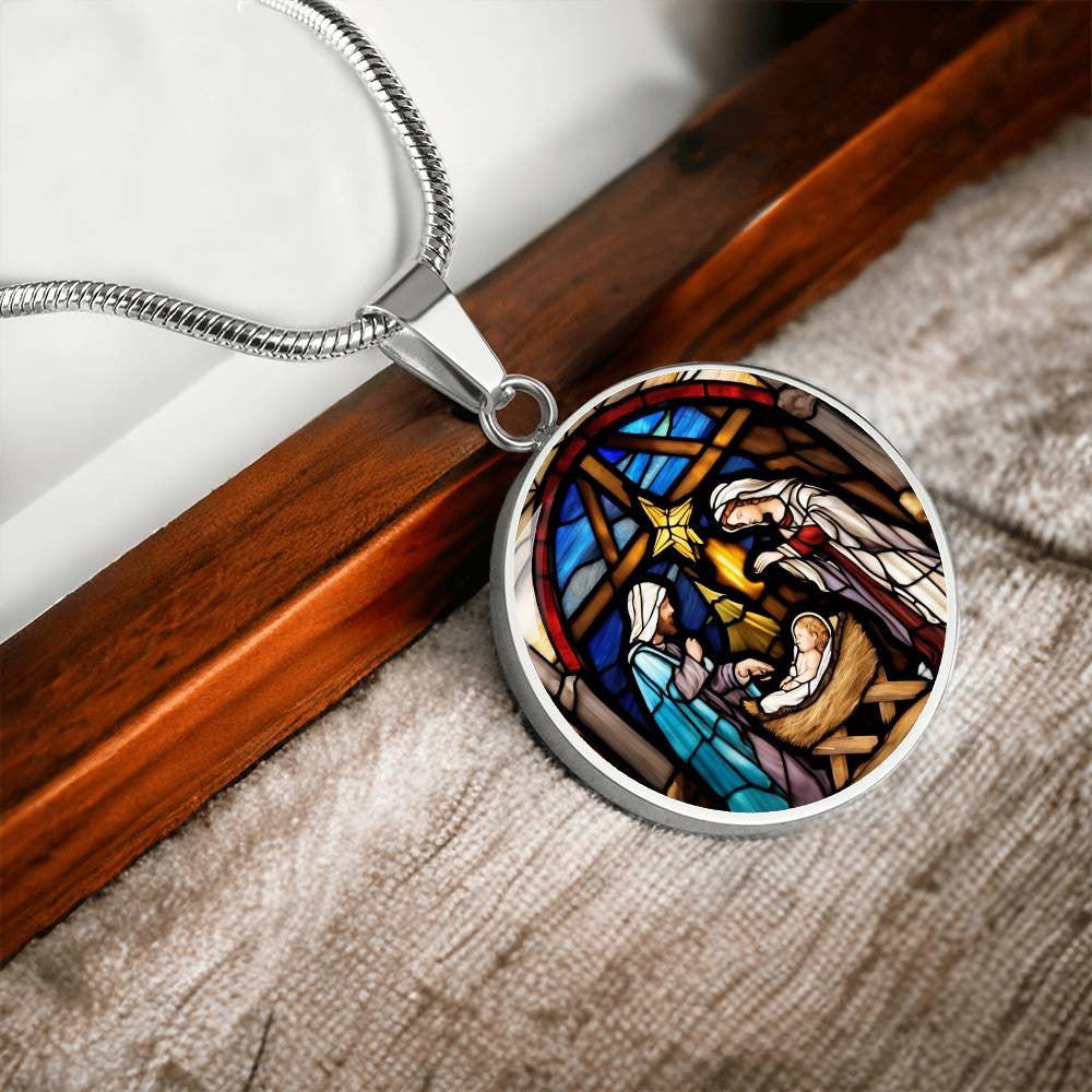 Baby Jesus Mary Joseph Manager Christmas Necklace-[Heartfelt Family Gift]