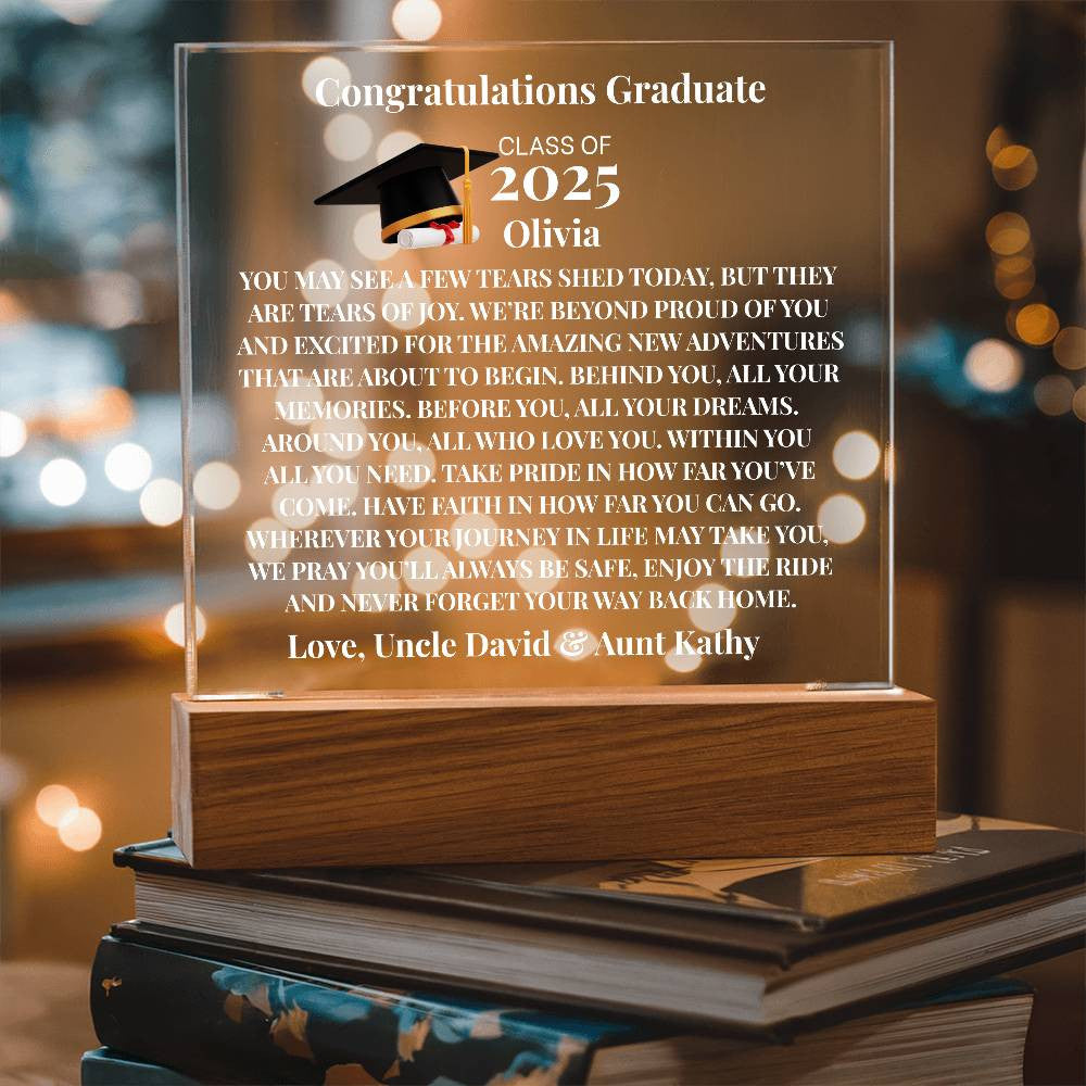 Personalized Graduation Plaque Gift-[Heartfelt Family Gift]