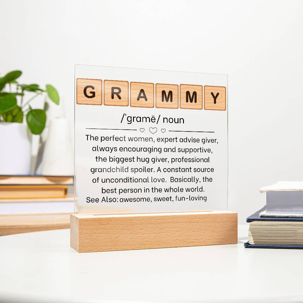 Personalized Grammy Definition Acrylic Sign with Grandkids Names