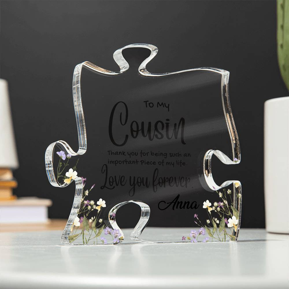 Cousin Acrylic Puzzle Plaque-[Heartfelt Family Gift]