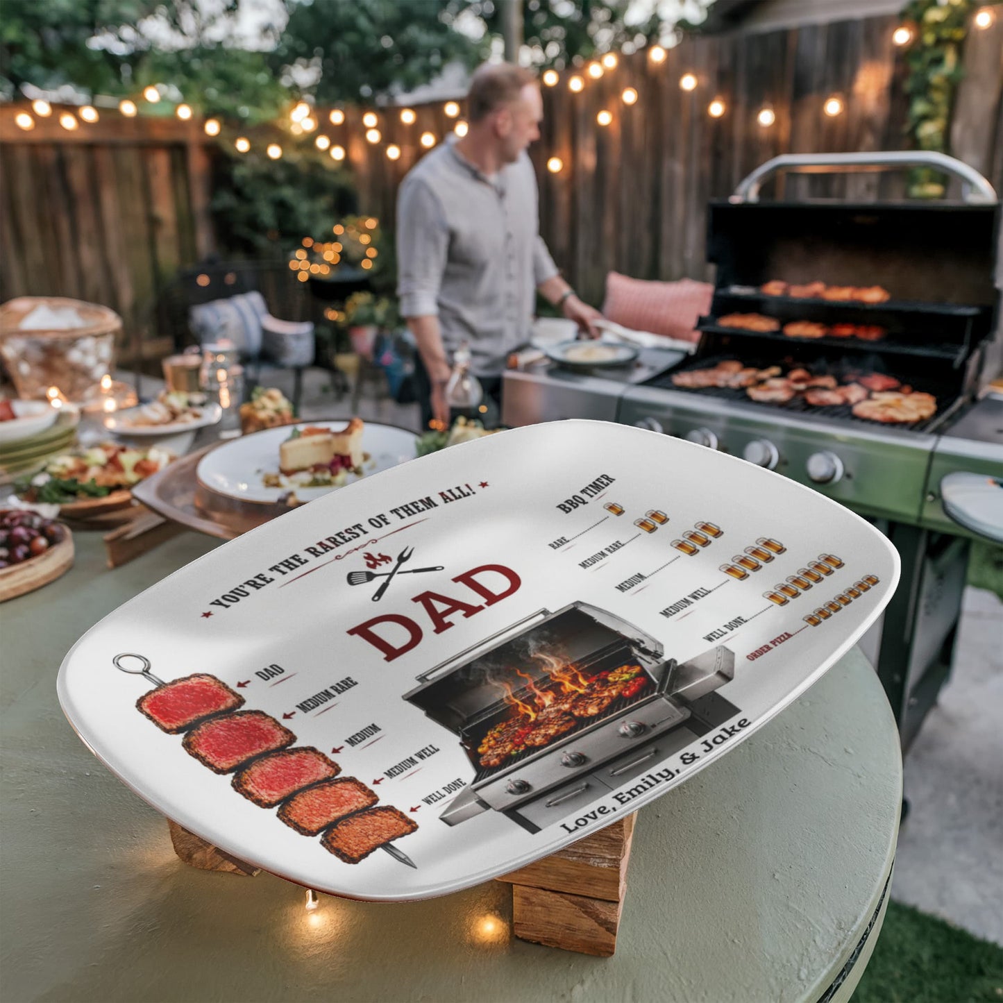 Rarest Dad Ever BBQ Plate, Funny Beer Loving Dad Platter, Personalized BBQ Gift, Grill Master Present, , Father’s Day Gift, BBQ Lover Plate
