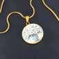 Engraved Floral Pendant Necklace Delft Blue Vase-[Heartfelt Family Gift]