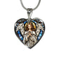 Guardian Angel Heart Necklace with Engraving-[Heartfelt Family Gift]