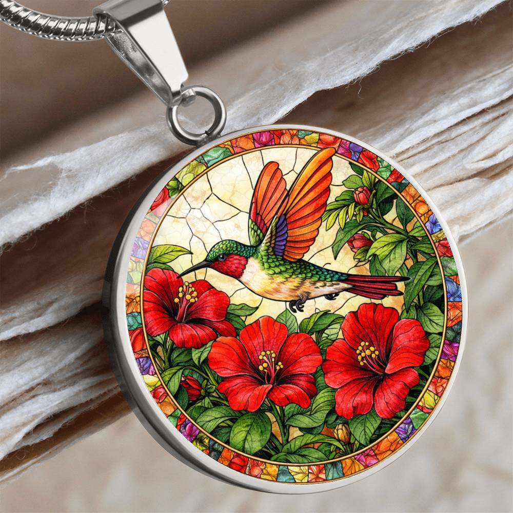 Hummingbird Necklace, Personalized Engraved Jewelry