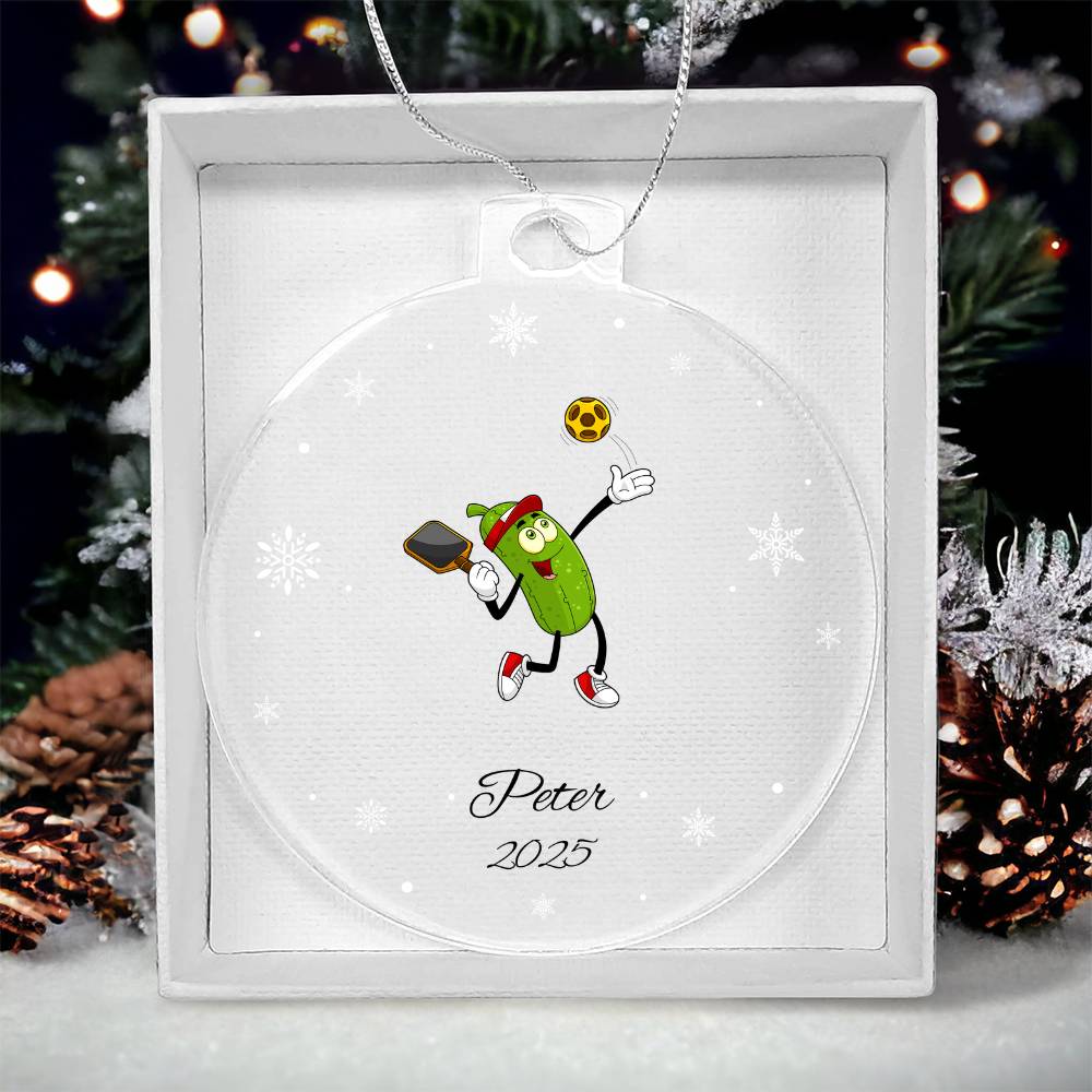 Pickleball Player Christmas Ornament