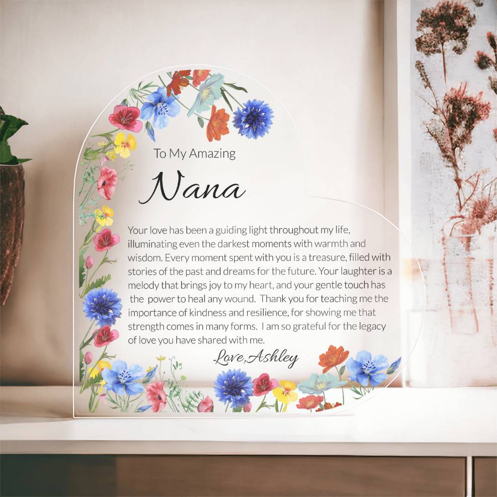 Nana Acrylic Heart Plaque