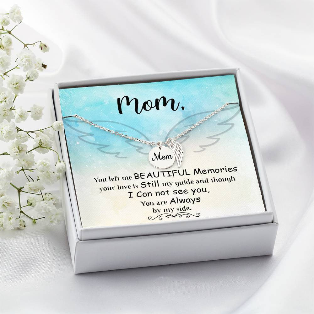 You left me Mom Memorial Necklace-[Heartfelt Family Gift]