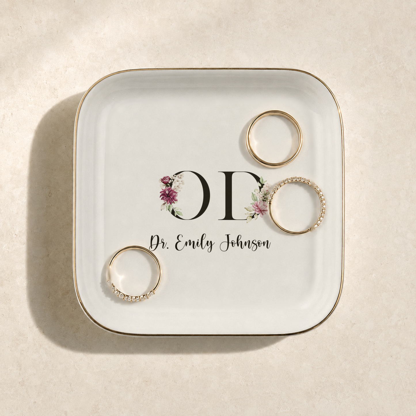 Optometrist Jewelry Dish, OD Graduation Gift, Personalized  Eye Doctor Ring Tray