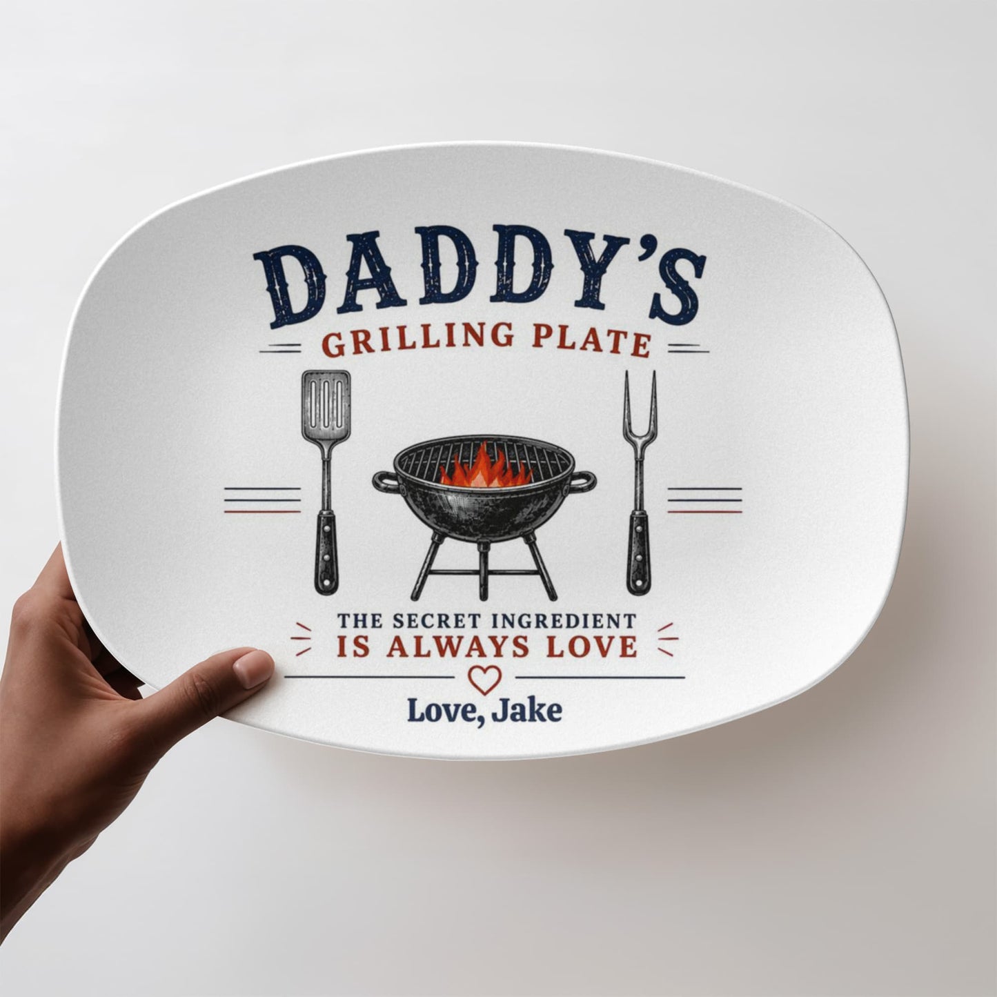 Personalized Dad Grilling Plate, Custom BBQ Gift, Father's Day Grill Platte from Kids, Gift for Grill Master