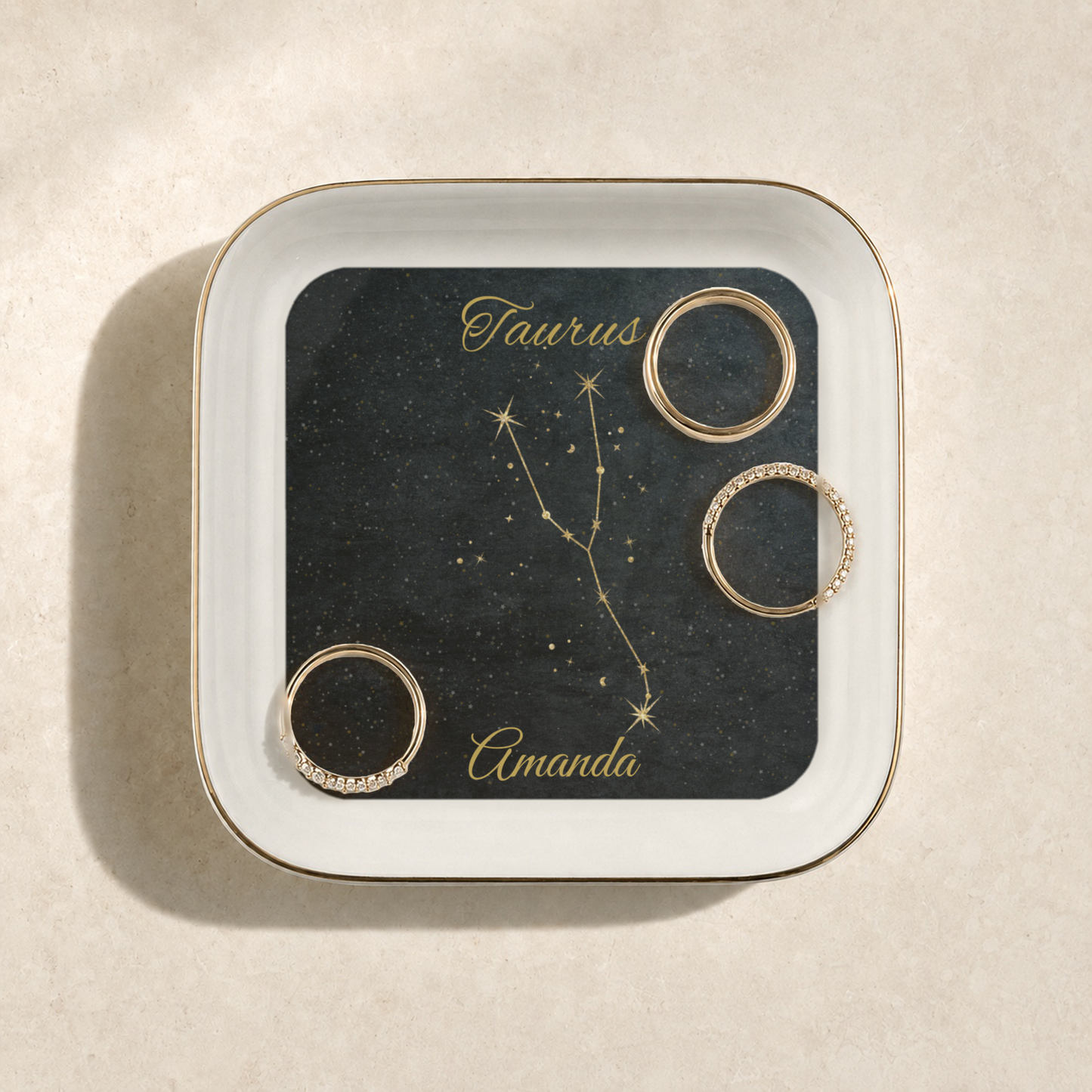 Taurus Jewelry Dish Trinket Tray