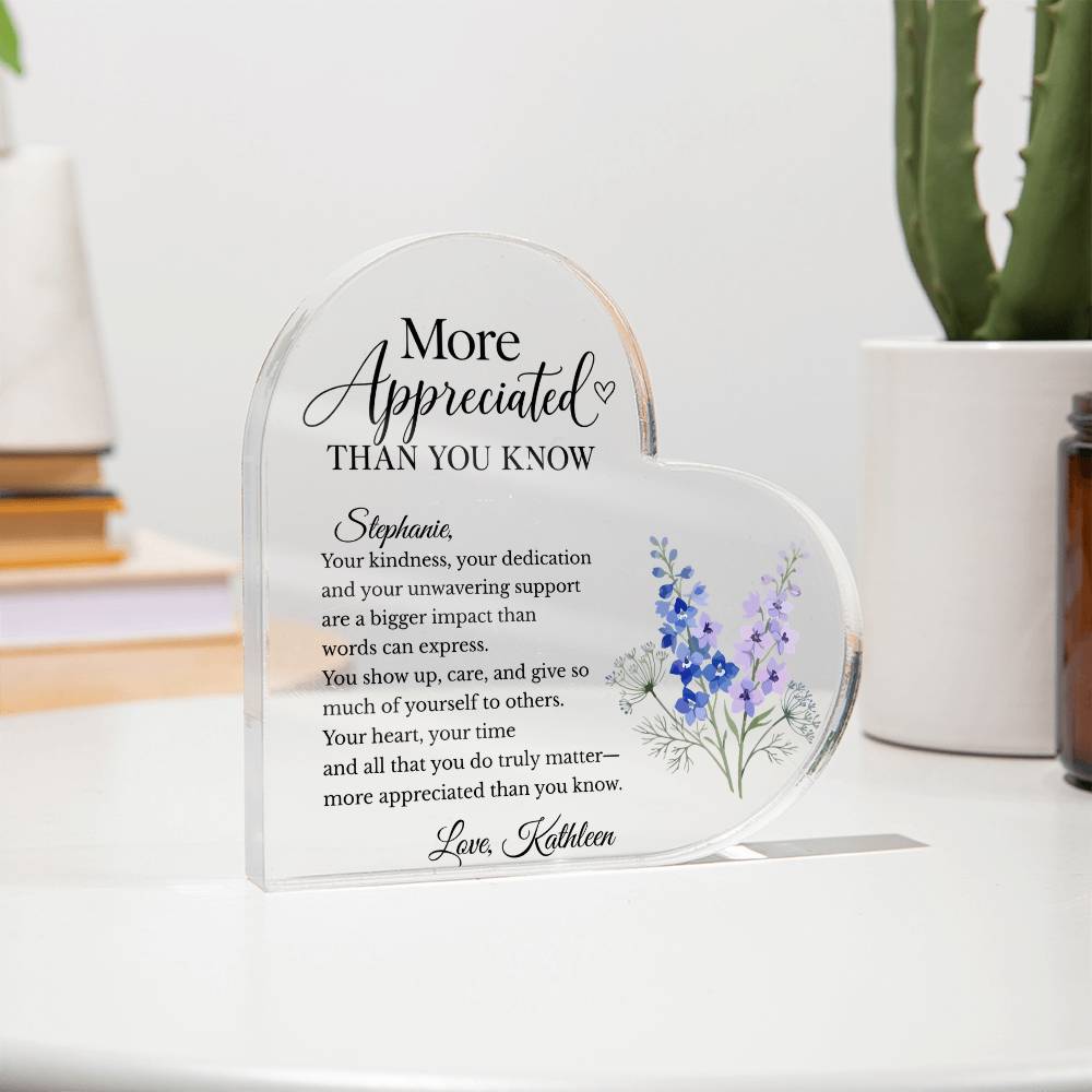 Personalized More Appreciated Than You Know Plaque