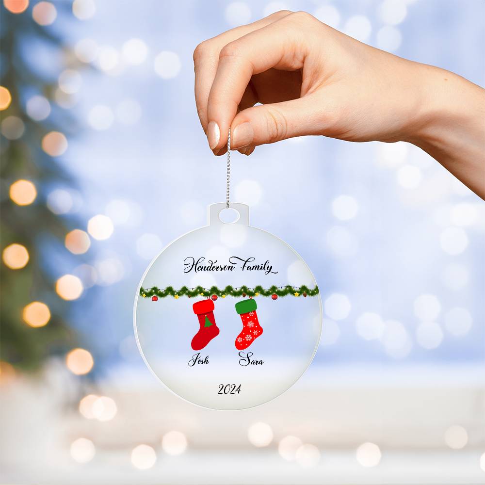 Family Christmas Stocking Ornament