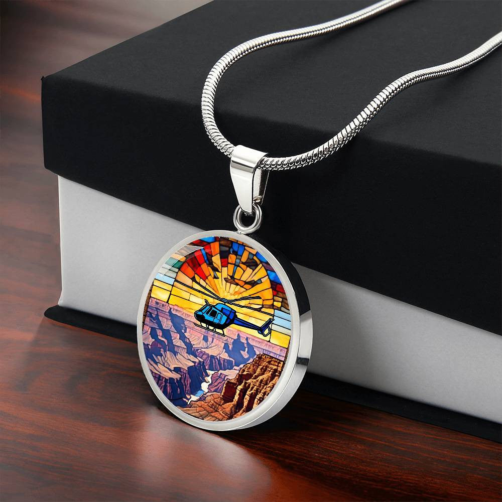 Grand Canyon Round Pendant Necklace in Gold or silver-[Heartfelt Family Gift]