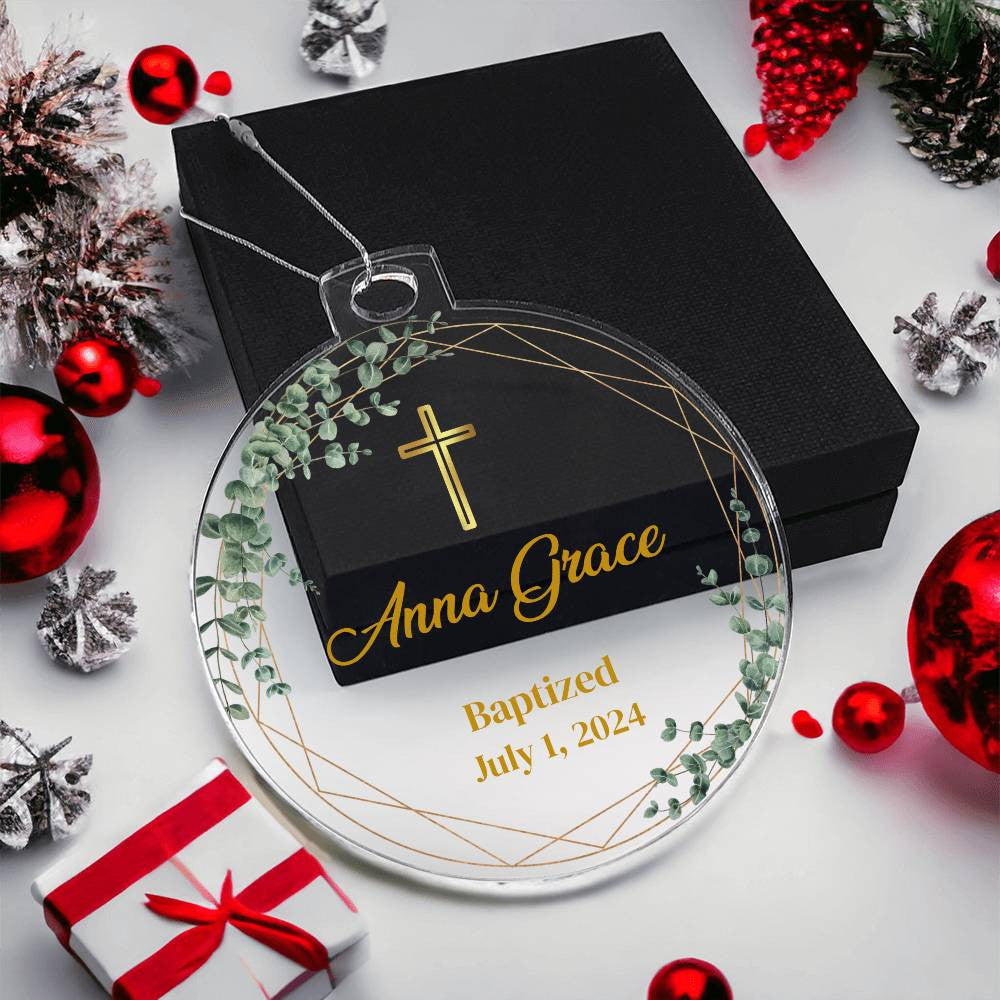 Baptism Personalized Christmas Ornament-[Heartfelt Family Gift]