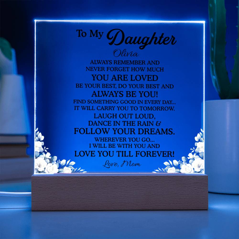 Daughter Light Up Acrylic Plaque