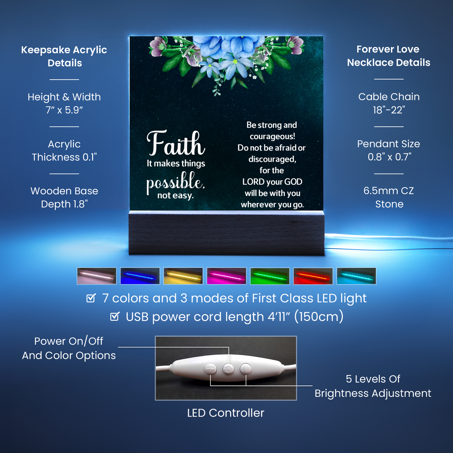 Faith Makes Things PossibleReligious Plaque & Cross Gift Set-[Heartfelt Family Gift]