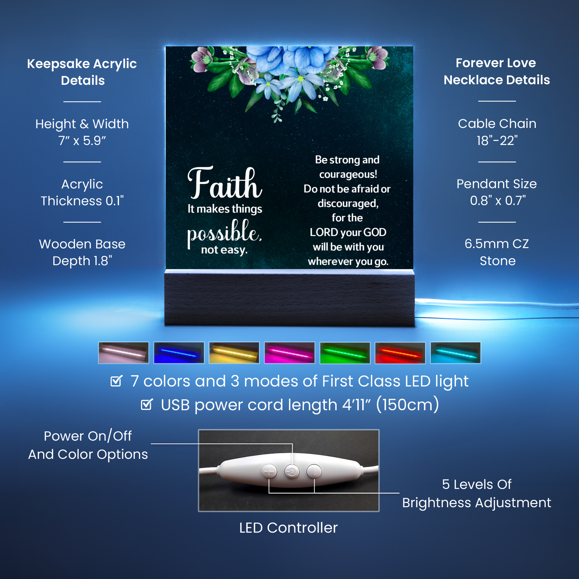 Faith Makes Things PossibleReligious Plaque & Cross Gift Set-[Heartfelt Family Gift]