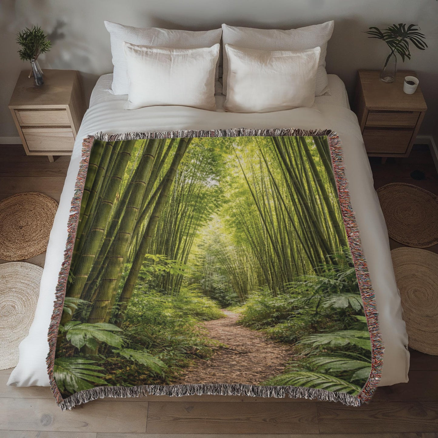 Puerto Rico Culture Inspired Sugar Cane Field Woven Blanket