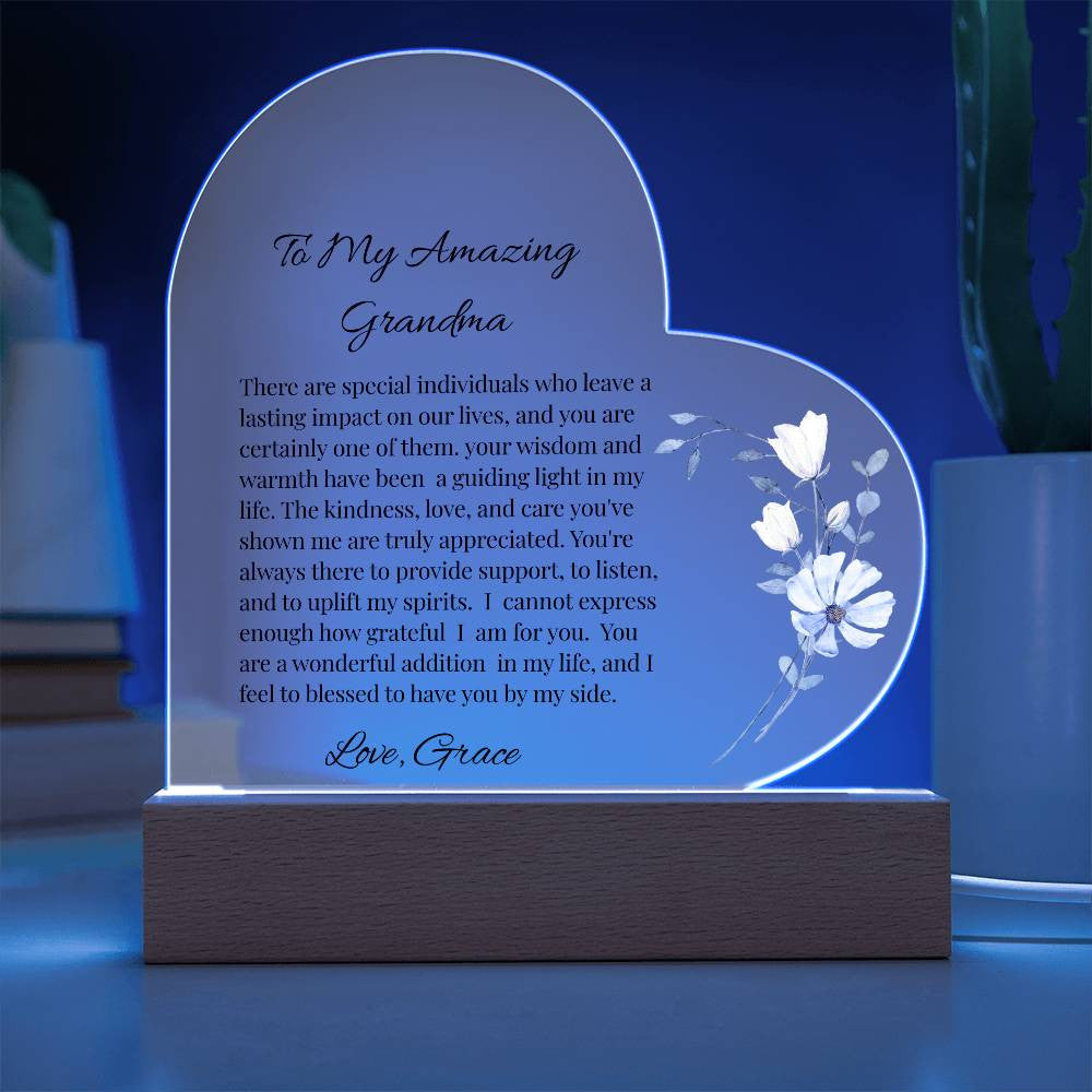 Grandma Acrylic Heart Plaque