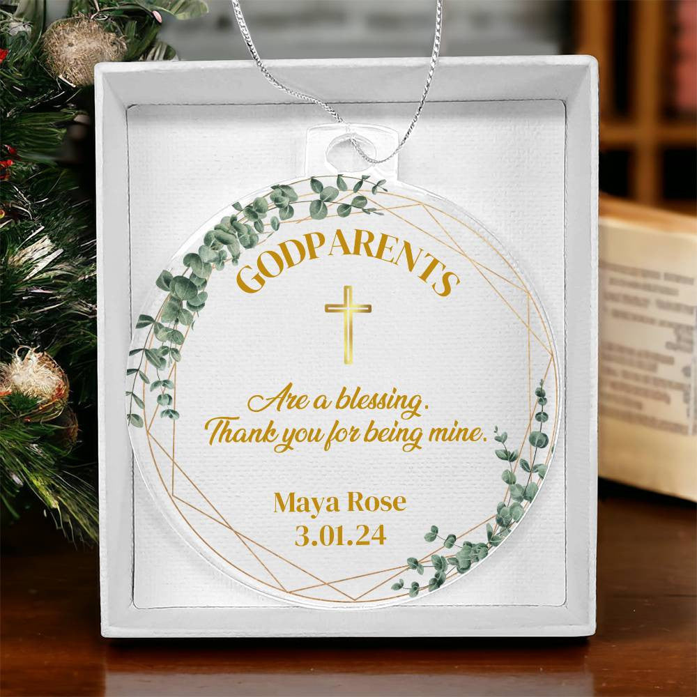 Godparents Christmas Ornament-[Heartfelt Family Gift]