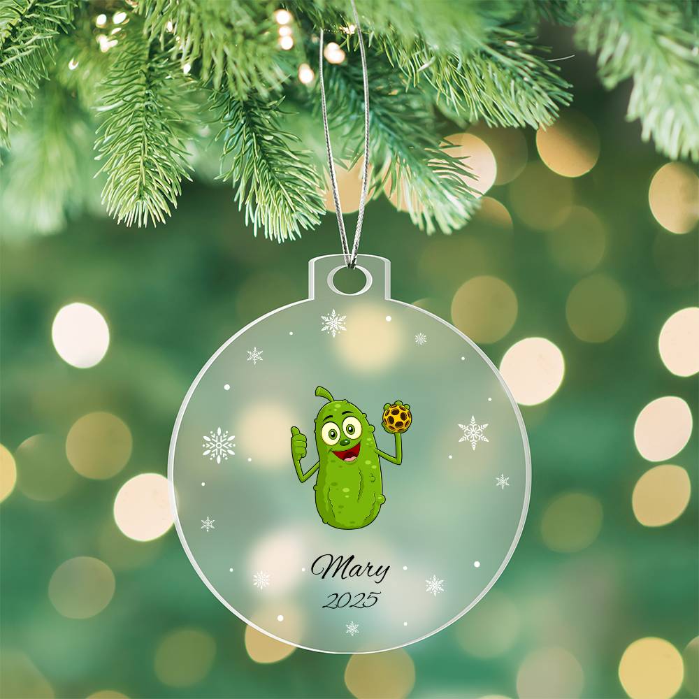 Pickleball Player Christmas Ornament