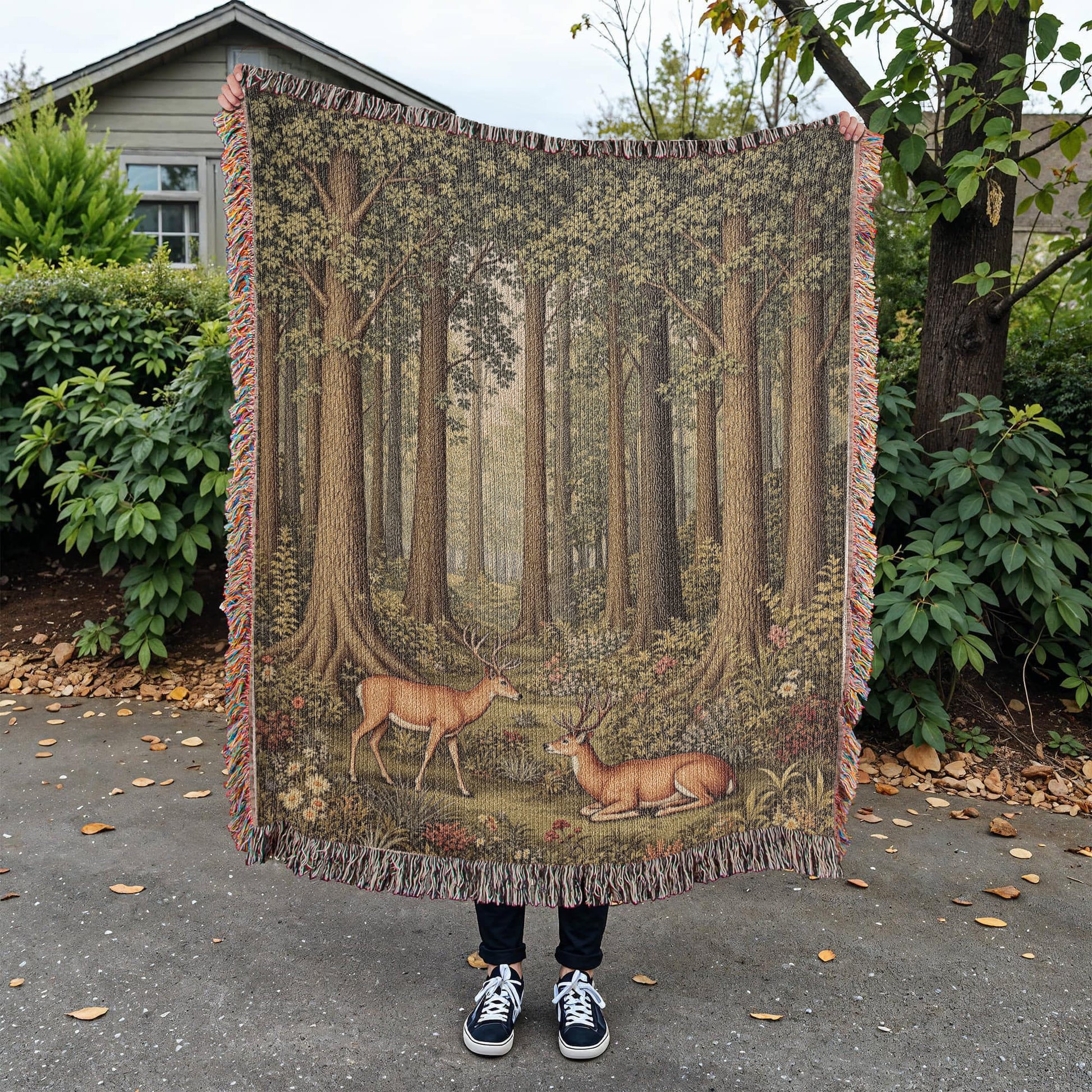 Heirloom Artwork Woven Blanket (Portrait)-[Heartfelt Family Gift]