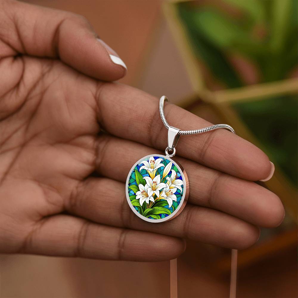 Lily of The Valley Necklace with Engraving