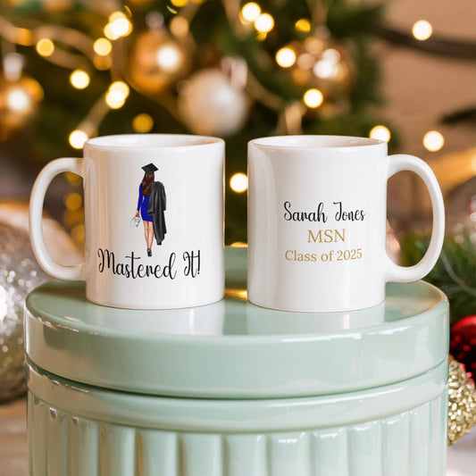 Personalized Masters Degree MSN Nursing Graduation Mug-[Heartfelt Family Gift]