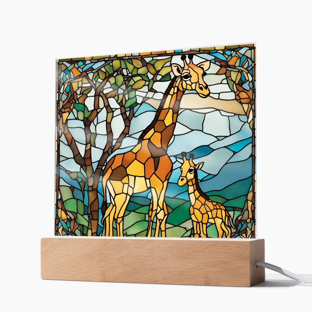 Mom and Baby Giraffe  Led Dimmable Table Nightlight