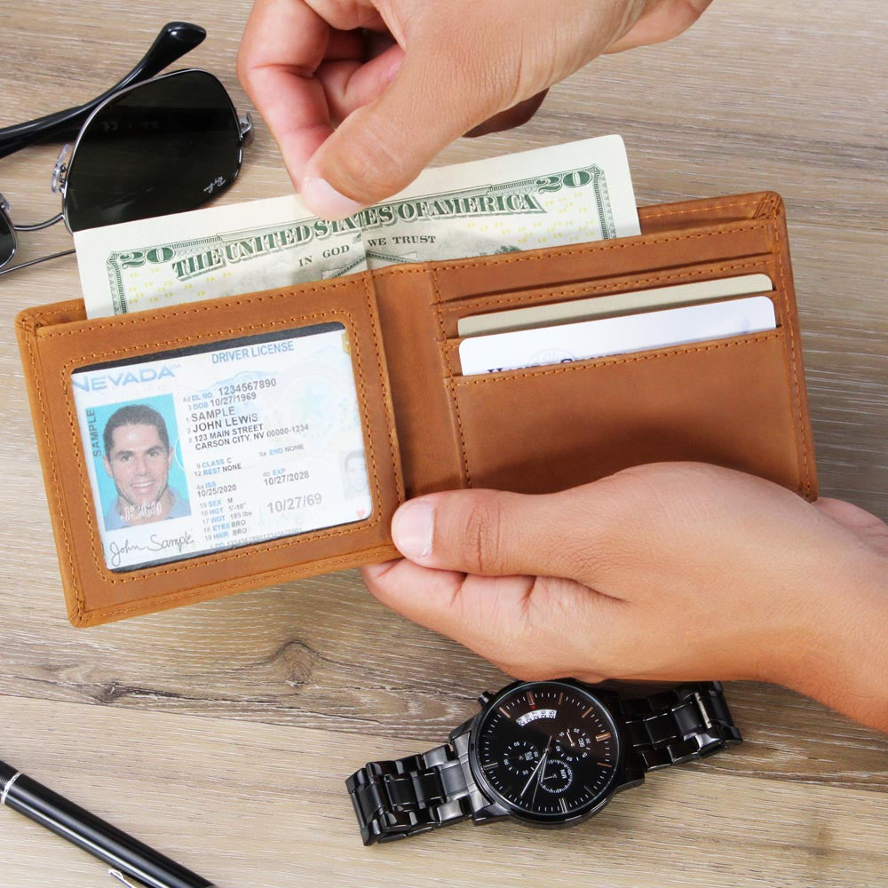 Custom Photo Wallet Gift for Dad-[Heartfelt Family Gift]
