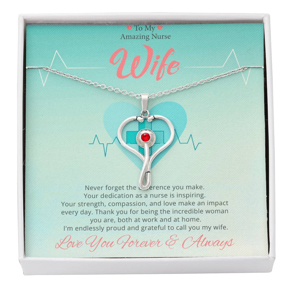 Nurse Wife Stethoscope Necklace Gift-[Heartfelt Family Gift]