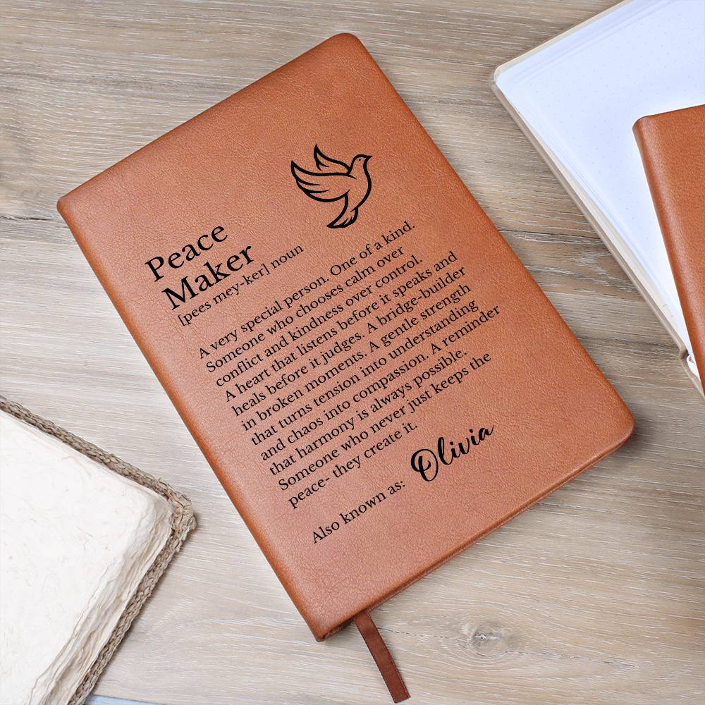 Peace Maker Journal, Mindfulness Diary, Personalized Notebook, Gift for Writers, Inspirational Journal, Custom Diary