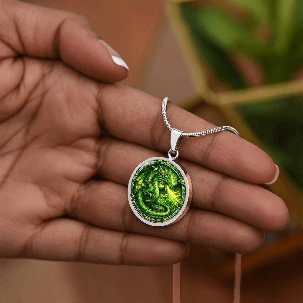 Green Dragon Personalized Engraved Necklace Bracelet or Keychain