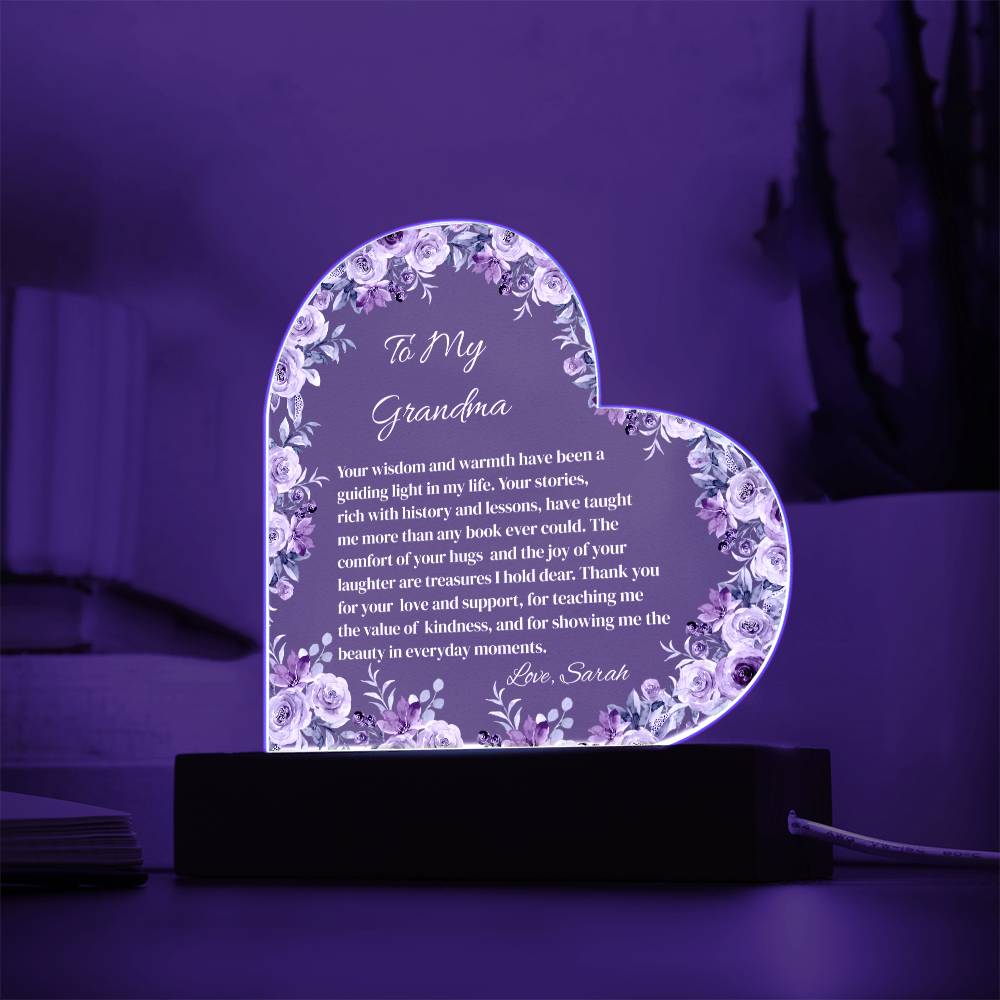 Grandma Acrylic Heart Plaque