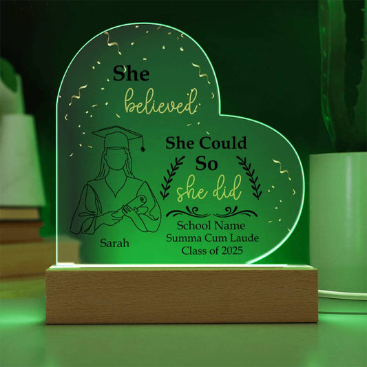 Personalized LED Graduation Plaque Gift for Graduate