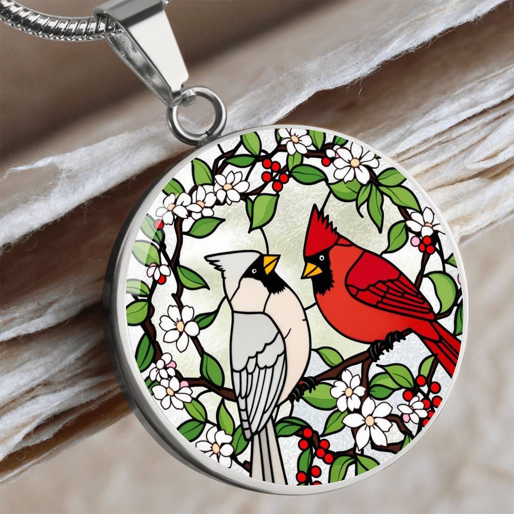 Engraved Cardinal Necklace, Silver or Gold Necklace, Personalized Bird Jewelry, Unique Gift for Bird Lovers, Custom Engraved Pendant