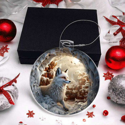 Wolf Acrylic Christmas Ornament-[Heartfelt Family Gift]