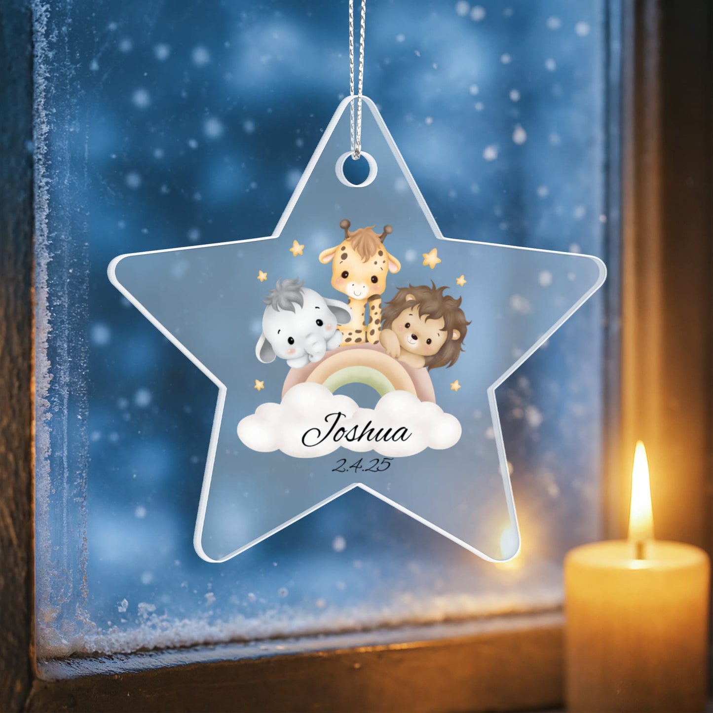 Baby Safari Animal Heart Ornament