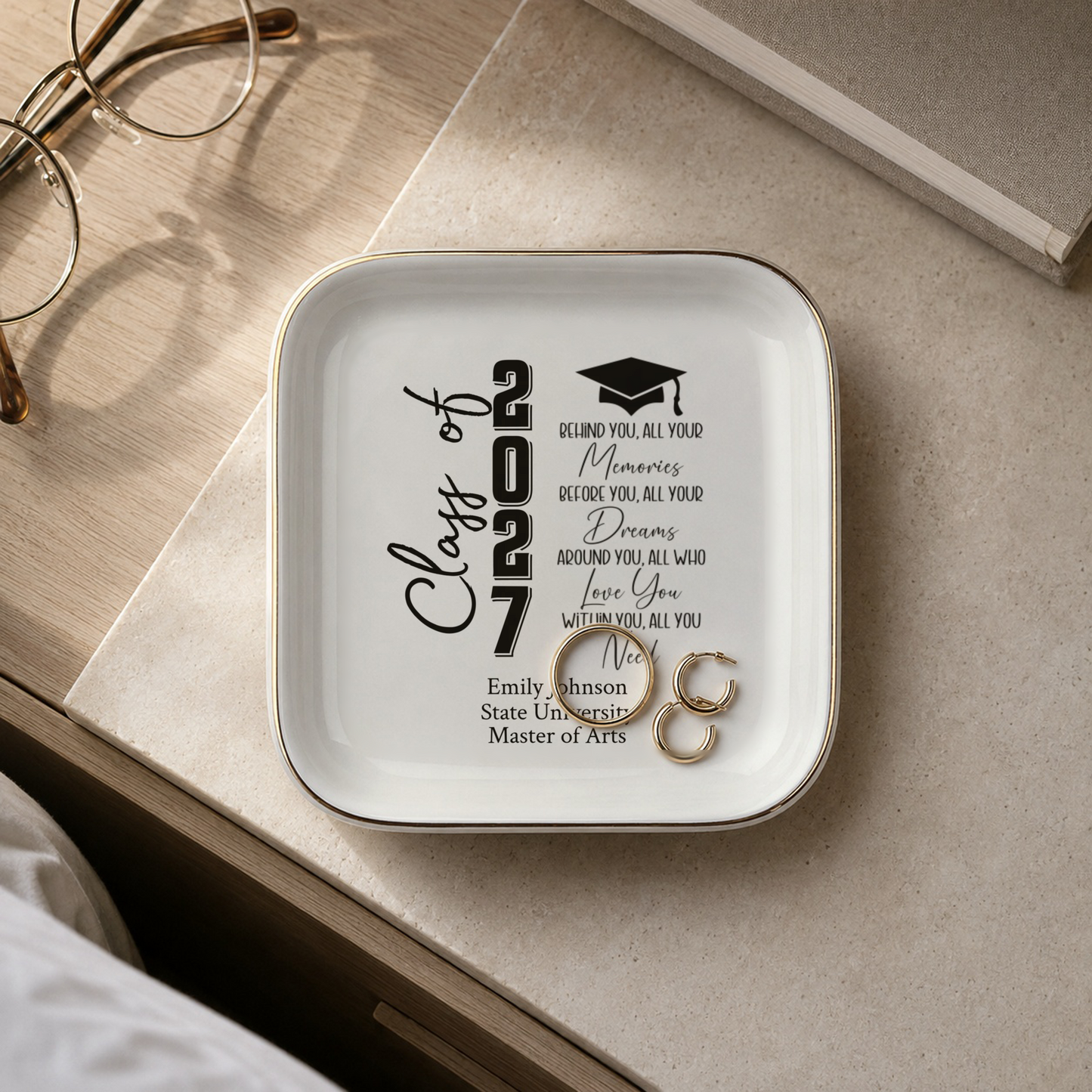Class of 2026 2027 Jewelry Dish Graduation Gift