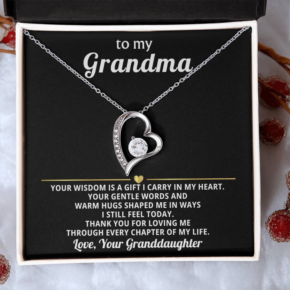 To My Grandma Necklace Gift from Granddaughter or Grandson